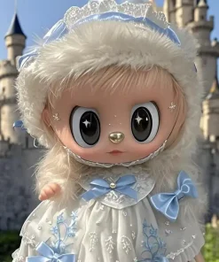 New 38cm Labubu Vinyl Dolls Summer Princess Dress Toy Soft Cloth Dolls Bag And Dolls Clothes Trendy Playtime Accessories