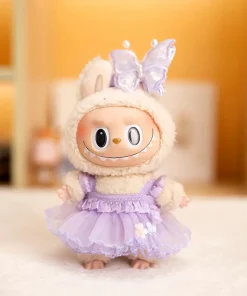 17cm Hot Labubu Doll Clothes Fashion Clothes Purple Butterfly Wedding Dress For 17cm Doll Clothes Dolls Accessories Collect Gift