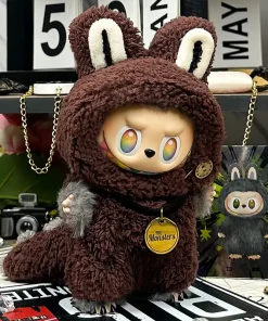 Labubu Clothes For 15-17CM V1/2/3 Mini Plush Doll Cosplay ZIMOMO Head Cover Outfits The Monster Necklace DIY Decoration Clothing