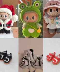 17cm Labubu Weaving Frog Clothes Santa Claus Set Cute Shoes Electric Car Labubu Fashion Clothing