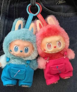 For labubu v1/v2/v3 vinyl doll two spring wild summer tide play color matching overalls set  Dolls Accessories Little Cloths