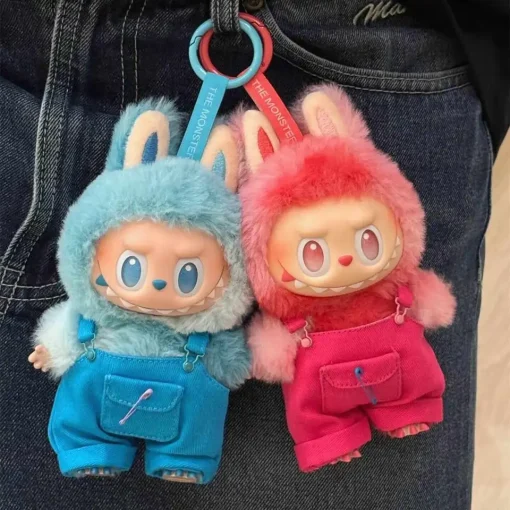 For labubu v1/v2/v3 vinyl doll two spring wild summer tide play color matching overalls set  Dolls Accessories Little Cloths