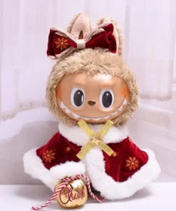Only Clothes 38cm Labubu Baby Clothes 17cm Vinyl Plush Doll Clothes Christmas Cape Coat Set Change Accessories Fashionable