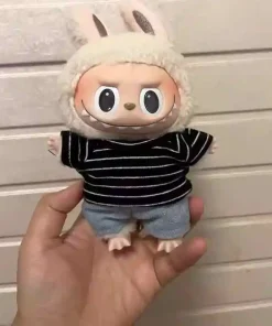 For 15-17cm Ropa Labubu baby clothes vinyl face doll pendant with versatile T-shirt top Little Clothes for labubu Accessories