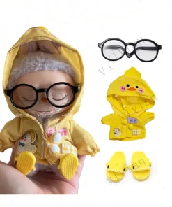 Mini Doll'S Clothes Outfit Accessories For Korea Kpop Exo 15-17cm Labubu Idol V1 V2 Green Yellow Raincoat hat set Clothing Gift