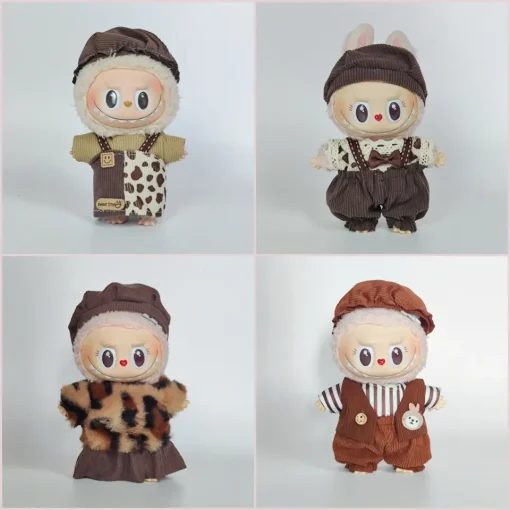 17cm Cute Mini Plush Doll Clothes Accessories for Labubu Idol Set Present