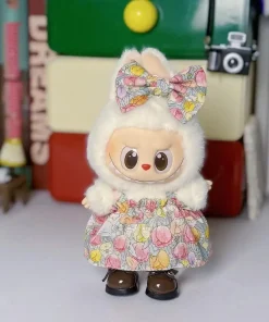 Mini Doll'S Clothes Outfit Accessories For 15-17cm Ropa Labubu and 10cm cotton doll Bow skirt suit Clothing