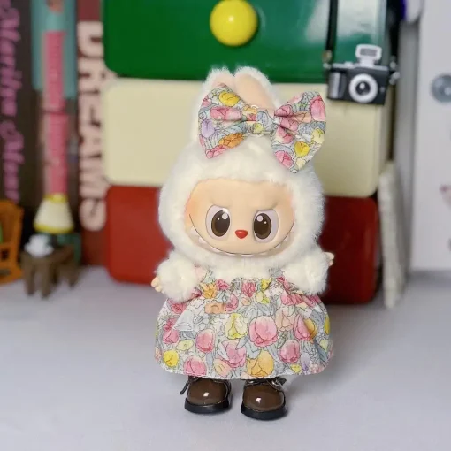 Mini Doll'S Clothes Outfit Accessories For 15-17cm Ropa Labubu and 10cm cotton doll Bow skirt suit Clothing