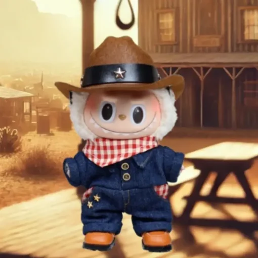 17cm Labubu Doll Cowboy Style Doll Clothes Set Doll Decoration Accessories Labubu Ropa