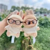 17cm Labubu Doll V1 V2 Black T-Shirt Serviceable Interesting Tortoise Shell Glasses Baby Clothes Hanging Accessories Gifts