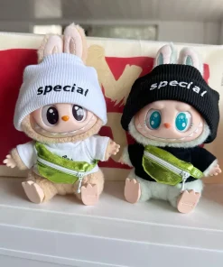 17cm Labubu I II Idol Dolls Clothing with Bag Plush Doll'S Clothes Outfit Accessories For Korea Kpop Exo Sitting Party