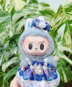 15cm Labubu Idol Dolls Clothes Cute Purple Mermaid Princess Dress Accessories Korea Kpop Exo Clothing Plush Doll'S Clothes