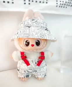 Printed Graffiti Hoodie Jacket Doll Clothes Outfit Accessories For 15/17cm Labubu V2 Plush Doll's Clothing Ropa Labubu