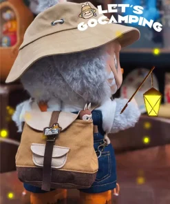 2025 New Labubu 38cm Spring Outing Bag Deerskin Camping Backpack Original Handmade Kawaii Labubu Backpack