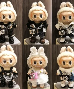 17cm Fashion Mini Labubu Clothes Camera Plush Hoodie Idol Dolls Jumpsuit Clothing Fans Overalls Accessories for Korea Kpop Exo