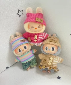 6.7inch labubu Clothing Accessories Set Hat + Clothes + (pants or skirt) Doll Clothes Suitable for Fashion Plush Dolls shoes