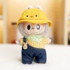 Only Clothes 17cm Labubu Doll Costume Little Yellow Duck Back Pants Labubu Doll Fashionable Plush Toy Doll Outfit Change Cute