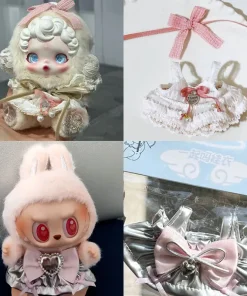 Skullpanda Soft Cute Clothes Custom Fashion Dress 10cm Cotton Doll Clothing 17cm Labubu V2 Dress Linabell Exquisite Clothes