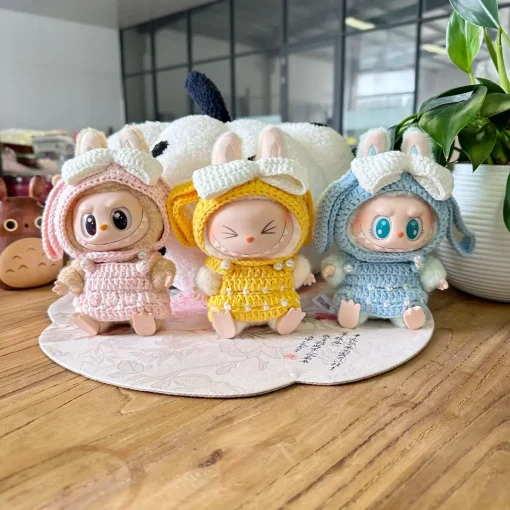17cm Labubu I II Cute Handmade Rabbit Suit Plush Doll'S Clothes Idol Dolls Sitting Party Accessories For Korea Kpop Exo
