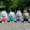 For 15/17cm Ropa Labubu Doll Clothes Outfit Solid candy color Denim overalls Dolls Accessories