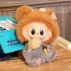 Doll Clothes For 15-17CM Labubu Mini Plush Doll Bear Cookie Series Cute Head Cover Overalls 2PCS/Pack Decoration Clothing Gift