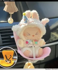 Mini Plush Doll Safety Seat Kawaii Labubu Idol Doll Seat Car Ornament Car Air Aromatreatment Decoration Accessories
