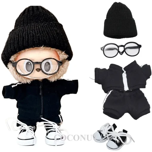 17cm Labubu V2 V1 Trendy Clothes Outfit Accessories Idol Doll Clothing Labubu sports short-sleeved pants Labubu Ropa