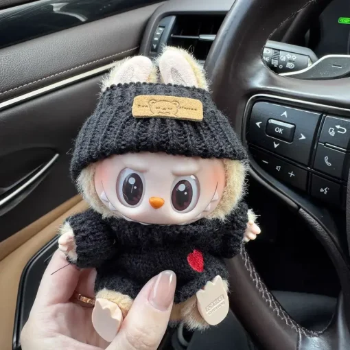 Love Sweater Set&Casual Suit For 15/17cm Ropa Labubu Plush Doll Clothes Dolls Cute Accessories White/Black Mini Clothes