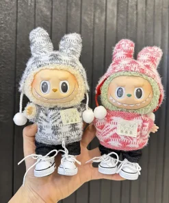 Labubu I II Idol Dolls Sitting Party Clothing Outfit 17cm Mini Plush Doll'S Clothes Overalls Accessories For Korea Kpop Exo