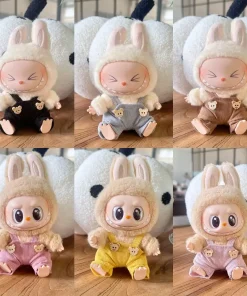 Cute Mini Plush Doll'S Bib Pants 17cm Labubu I II Idol Dolls Sitting Party Clothing Outfit Accessories For Korea Kpop Exo