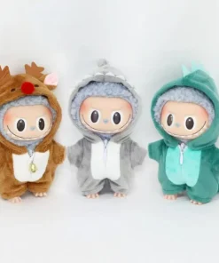Only Clothes For 15 To 17cm Labubu Vinyl Pendant Doll Cute Household Clothes Doll Elk Shark Cute Wild Clothes Animal Party
