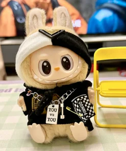 For 17cm Labubu Cute Mini Labubu Clothes Kawaii Cartoon Hoodie Doll Sitting Party Outfit Clothing Doll  Accessories DIY Gifts