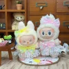 15CM Doll Clothes Colorful Sports Style Zipper Casual T-shirt 2-Piece Set for Labubu Clothes Obitsu 11 Cotton Dolls Clothing 2