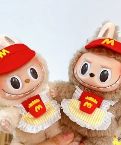 17cm Labubu Clothes Outfit Accessories For Labubu Dolls Clothing Kid Gift French Fries Apron And M Hat