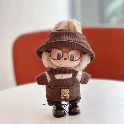 new17cm labubu clothes outfit Plush doll clothes Macaron Cute Clothing DIY Kid Gift Clothes Hair accessories v1 v2 clothes b