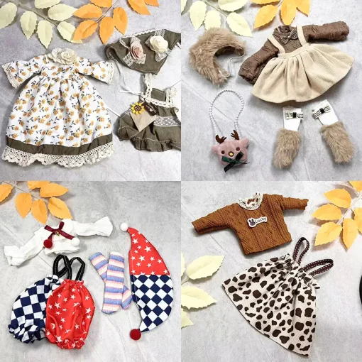 30CM BJD Doll Clothes Girl Dress Up Makeup Cute Children Dollhouse Accessories Humanoid Doll Girl Gifts Birthday Gifts DIY Toys