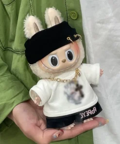 Doll Clothes Labubu Sweater Set DIY Dolls Accessories Fun Cute Dolls 2-Piece Set Clothing Wearing Headwear For Dress Up Doll's