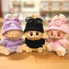 Doll'S Clothes Outfit Accessories For 15-17cm Ropa Labubu doll Flanged hat pullover T-shirt short pleated skirt set Clothing