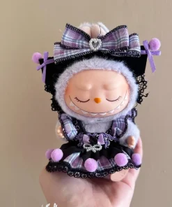 For 17cm Labubu V2 V1 Purple Dress Doll Clothes Outfit Accessories Idol Doll Clothing for Kid Gift Labubu Ropa