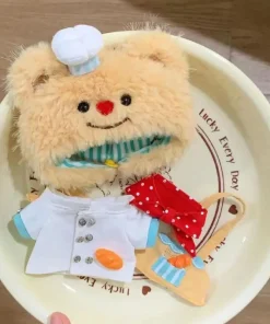 Adorable Cartoon Butter Bear 10cm Cotton Normal Body Doll Clothes Toy Changeable Outfits Starfish Design Dolls Bag & Clothes