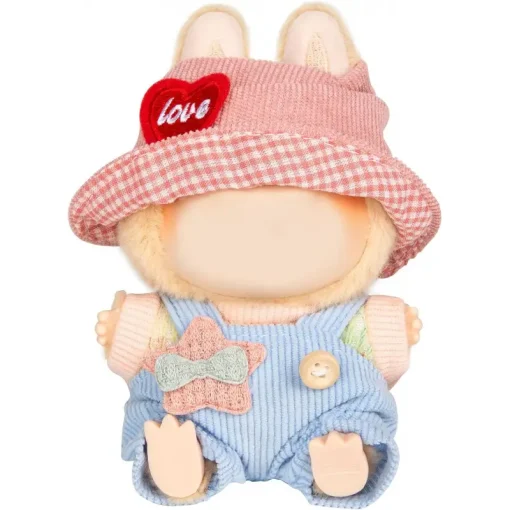 17cm Doll Clothes  Kawaii Chic Style Set for 17cm Dolls Cute Doll Outfit with Accessories - Colorful T-Shirt  Star Light Blue Ro