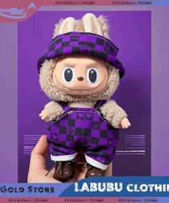 17cm Labubu Dolls Clothes Set Cute Leisure Overalls Fashionable Design Mini Plush Doll Lovely Clothing Outfit Accessories Gifts