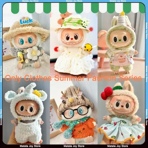 Only Clothes Labubu Cute Doll Clothes Colorful Summer Fashion Series Fashionable Soft 17cm Doll Toys Accompany Children Gift