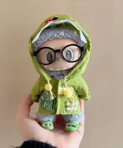 Mini Plush Doll Clothes Outfit Accessories Dinosaur Raincoat Set For Labubu Idol V1 V2 Doll Clothes Gift