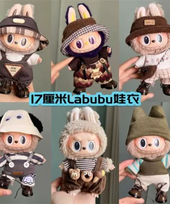 Fashion Cute Clothes Labubu Doll Clothes 17cm Plush Clothes Change Skirt Accessories 15/17cm Labubu V2 V1 Suspenders Set Trend