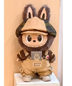 Zimomo Leader'S 58cm Trendy Toy Figurine, Labubu Vinyl Doll, Labubu Khaki Suit, Handmade Doll Outfit, Hat, Trendy Outfit