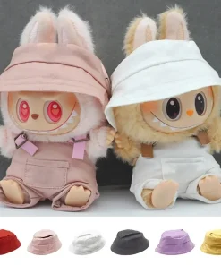 For Korea Kpop Exo Labubu Idol V1 V2 Solid color bucket hat Clothing Gift Mini Plush Doll'S Clothes Outfit Accessories