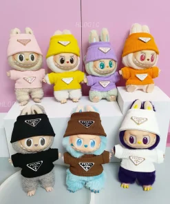 15cm 17cm Labubu doll clothes for labubu V1 V2 V3 have a seat macaron shirt hat doll Accessories