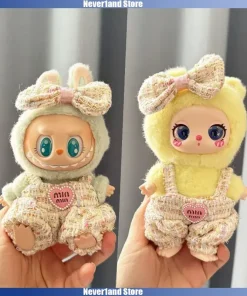 Mini Plush Doll's Clothes Outfit Accessories for Labubu Idol LUKY CAT Lilla Fashion Luxury Overalls DIY Clothing Gift