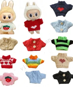 Mini Doll'S Clothes Outfit Accessories For Labubu for Elf doll Knitted Christmas Love twisted solid Santa sweater Clothing